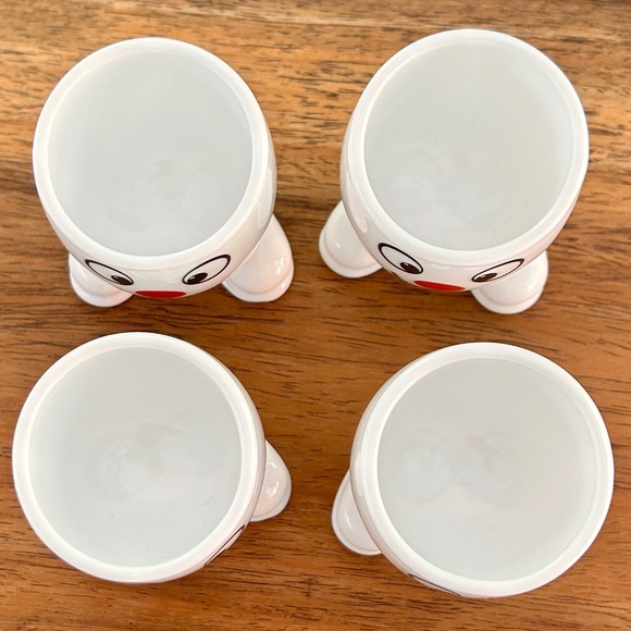 Vintage Arc International France - Happy Face Footed Milk Glass Egg Cup - Picture 5 of 14